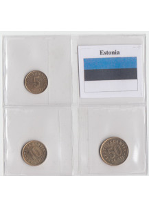 ESTONIA  set monete circolate  5 - 10 Senti - 50 Senti Fdc 